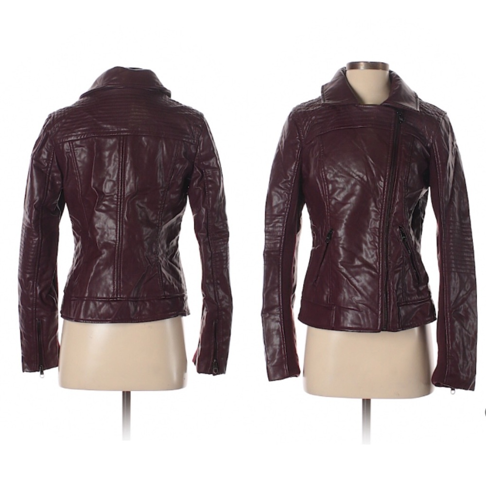 NWOT Steve Madden burgundy faux leather jacket